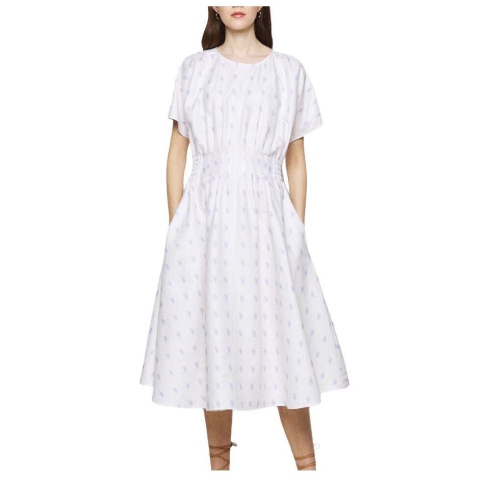 NWT Club Monaco Printed Swing Dress In Pale Blue Multi Size 6